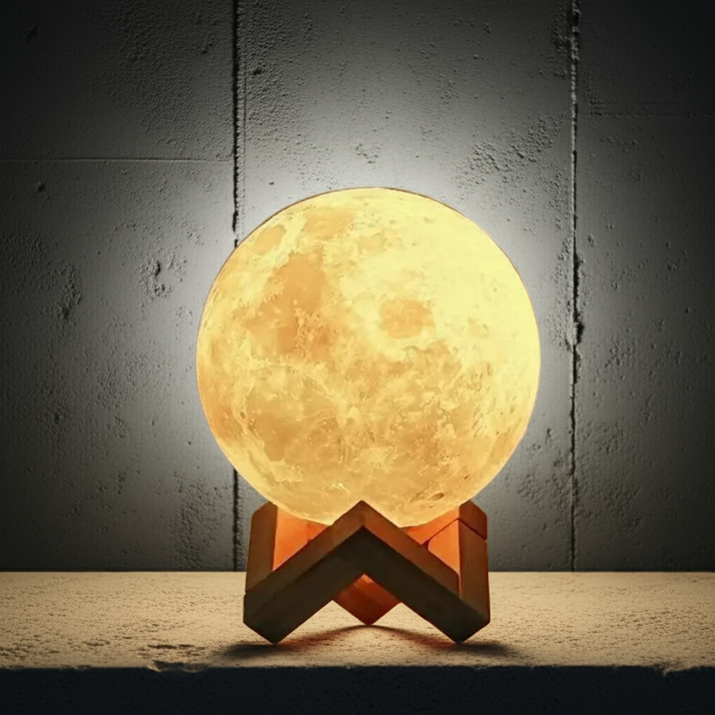 8cm DIY Moon Galaxy Night Light, Planet Lamp with Stand for Bedroom and Living Room Decor