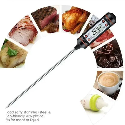 Digital Kitchen Meat Thermometer with Probe, Electronic Food Thermometer for Baking and Grilling