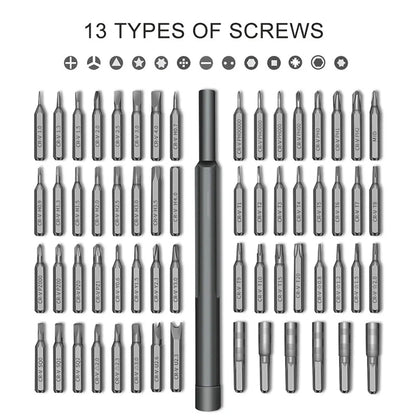63-in-1 Precision Magnetic Screwdriver Set, Repair Tool Kit for iPhone, Watch, and Camera Electronics